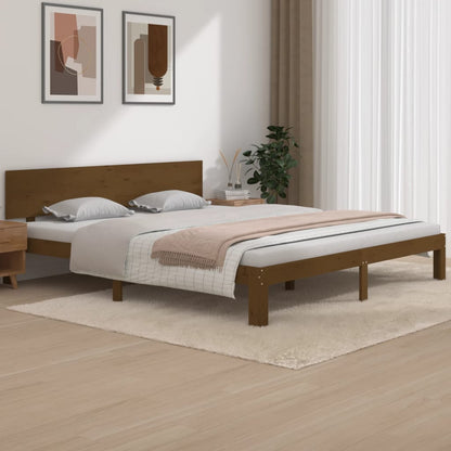Bedframe Massief Hout Honingbruin 180X200 Cm 6Ft Super King