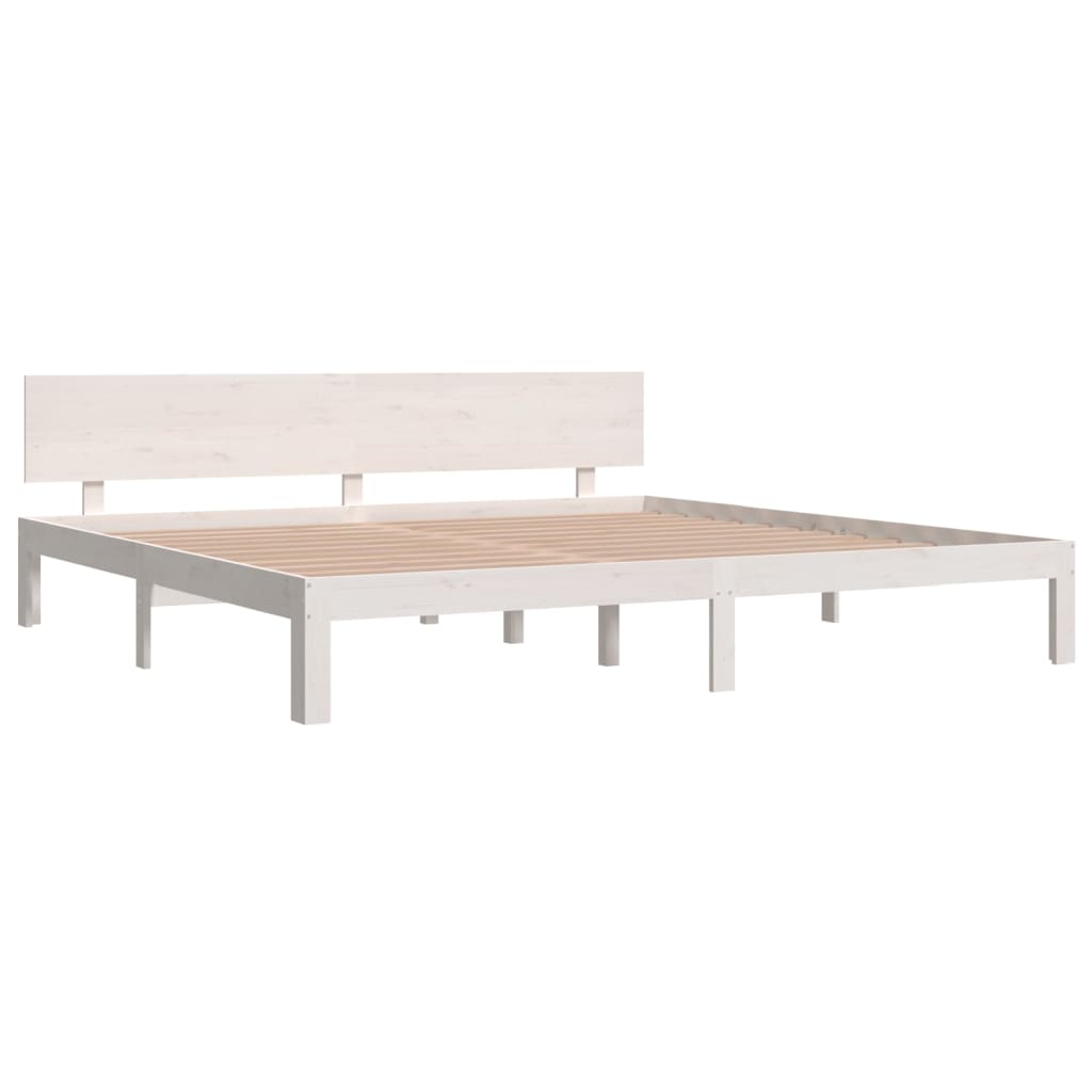Bedframe Massief Grenenhout Wit 200X200 Cm