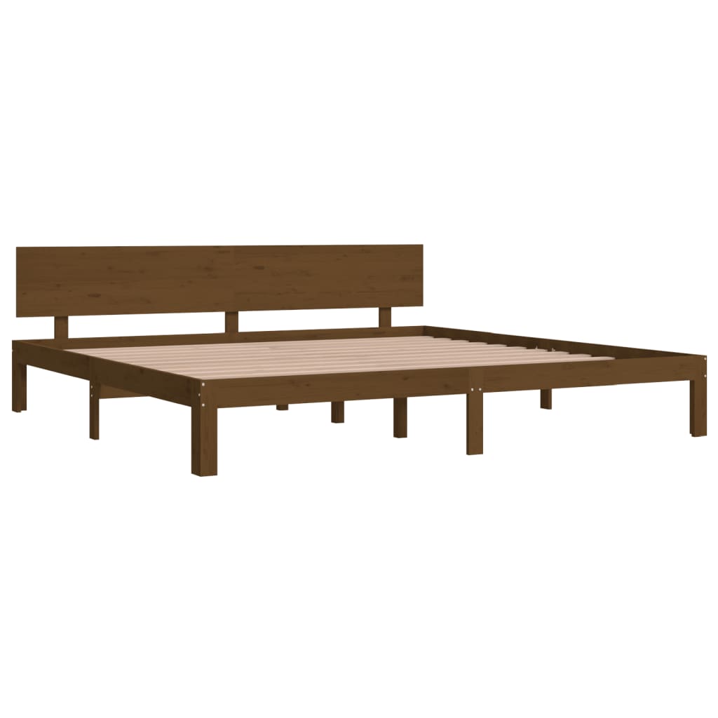 Bedframe Massief Grenenhout Honingbruin 200X200 Cm