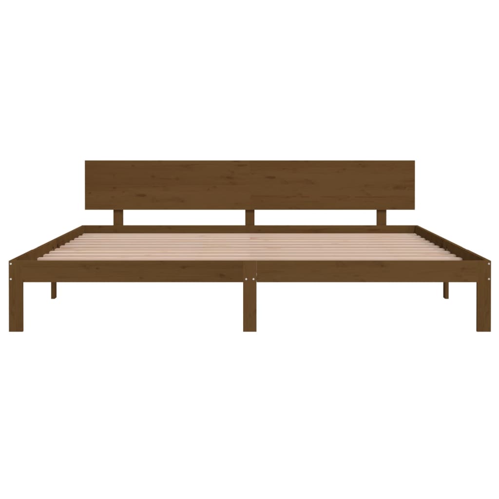Bedframe Massief Grenenhout Honingbruin 200X200 Cm