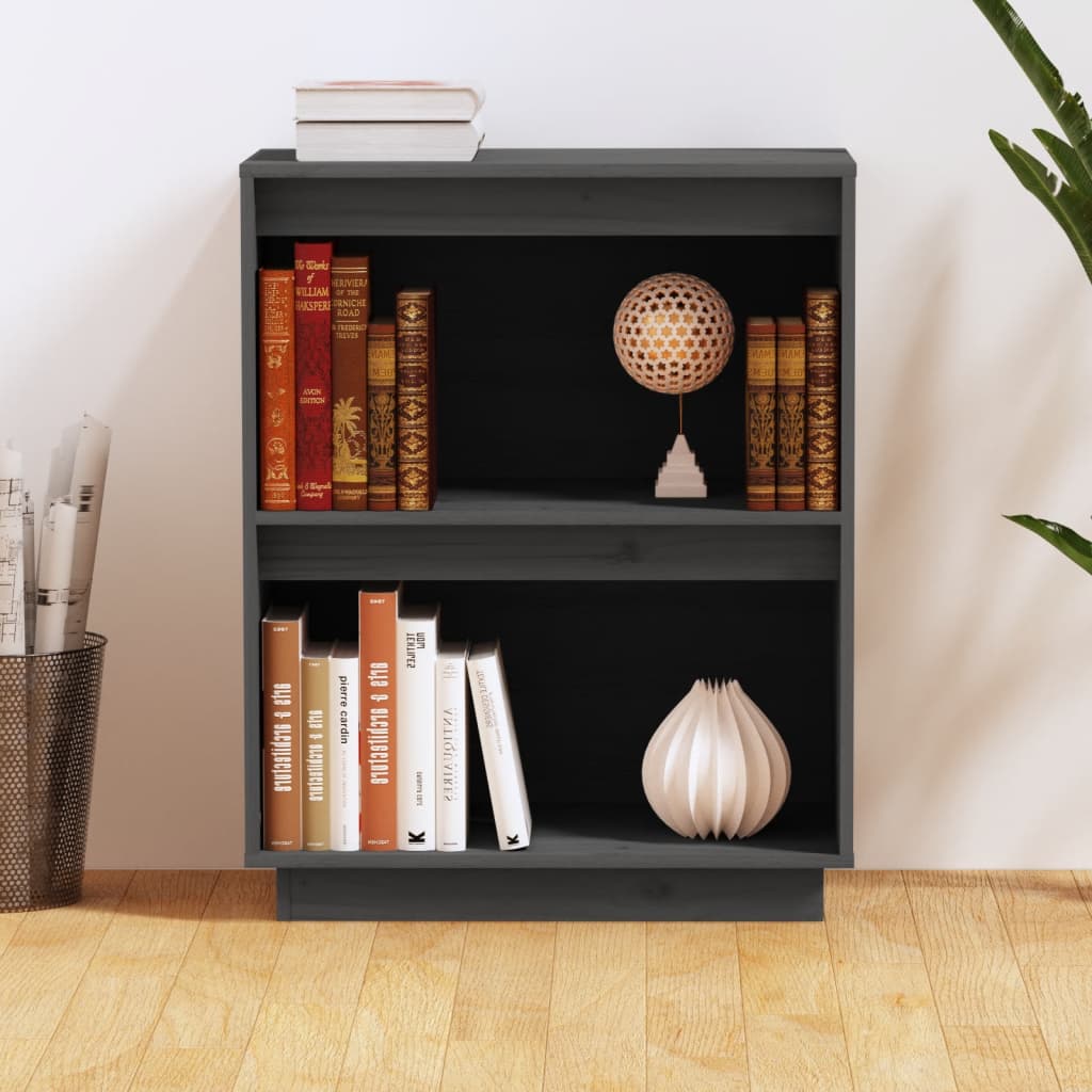 Wandkast 60X34X75 Cm Massief Grenenhout Grijs
