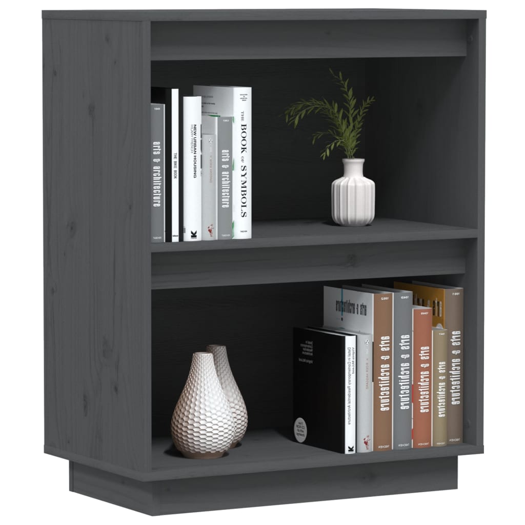 Wandkast 60X34X75 Cm Massief Grenenhout Grijs