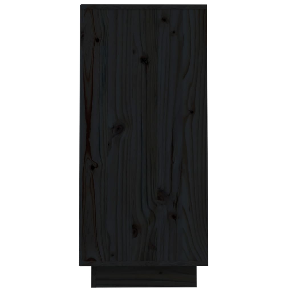 Wandkast 60X34X75 Cm Massief Grenenhout Zwart