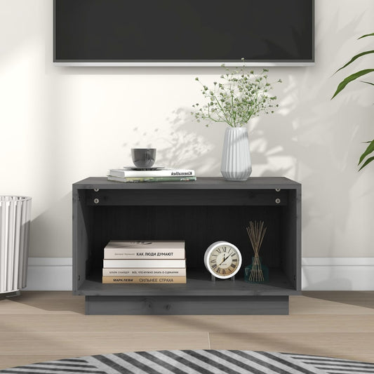 Tv-Meubel 60X35X35 Cm Massief Grenenhout Grijs