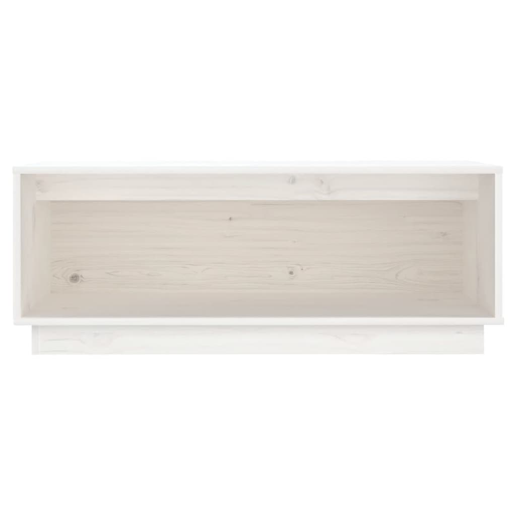 Tv-Meubel 90X35X35 Cm Massief Grenenhout Wit