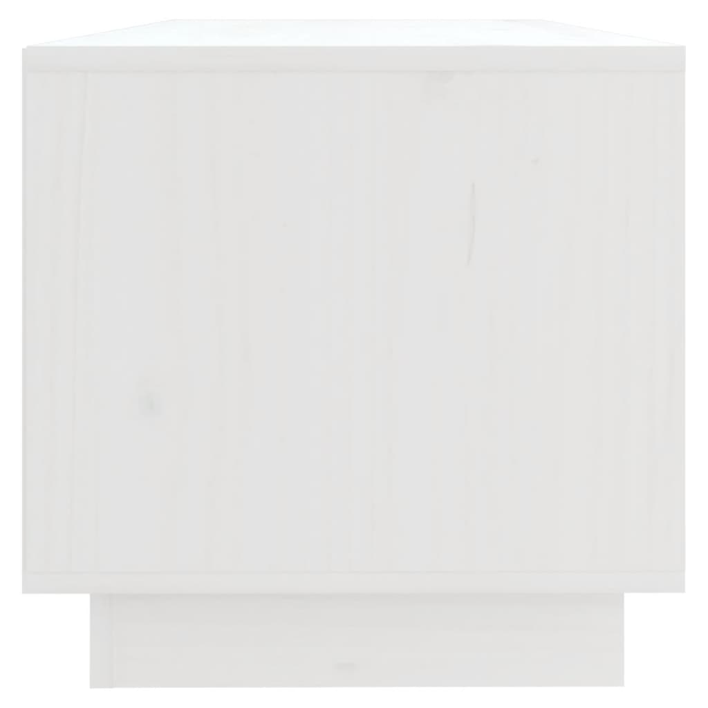 Tv-Meubel 90X35X35 Cm Massief Grenenhout Wit