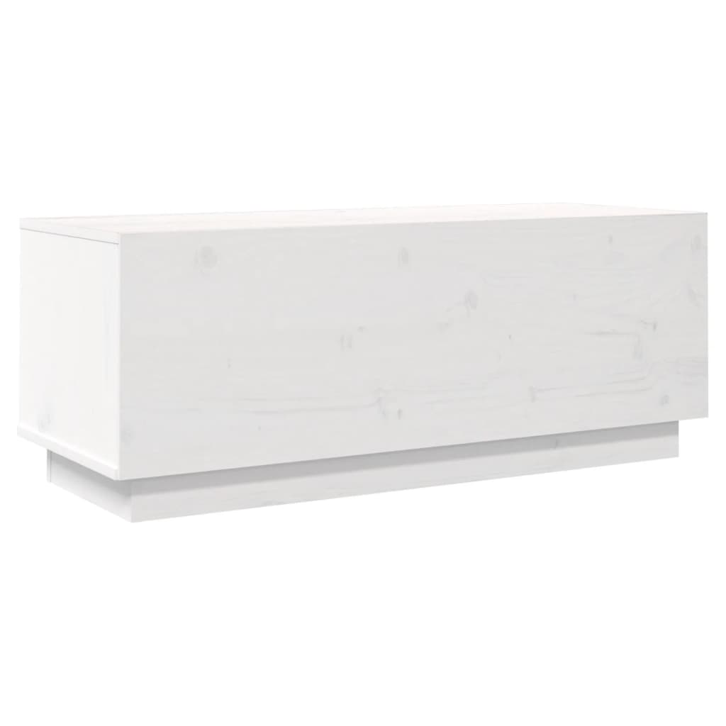 Tv-Meubel 90X35X35 Cm Massief Grenenhout Wit