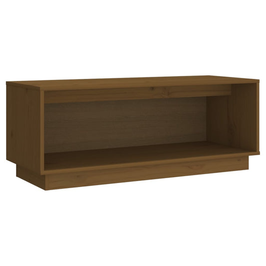 Tv-Meubel 90X35X35 Cm Massief Grenenhout Honingbruin