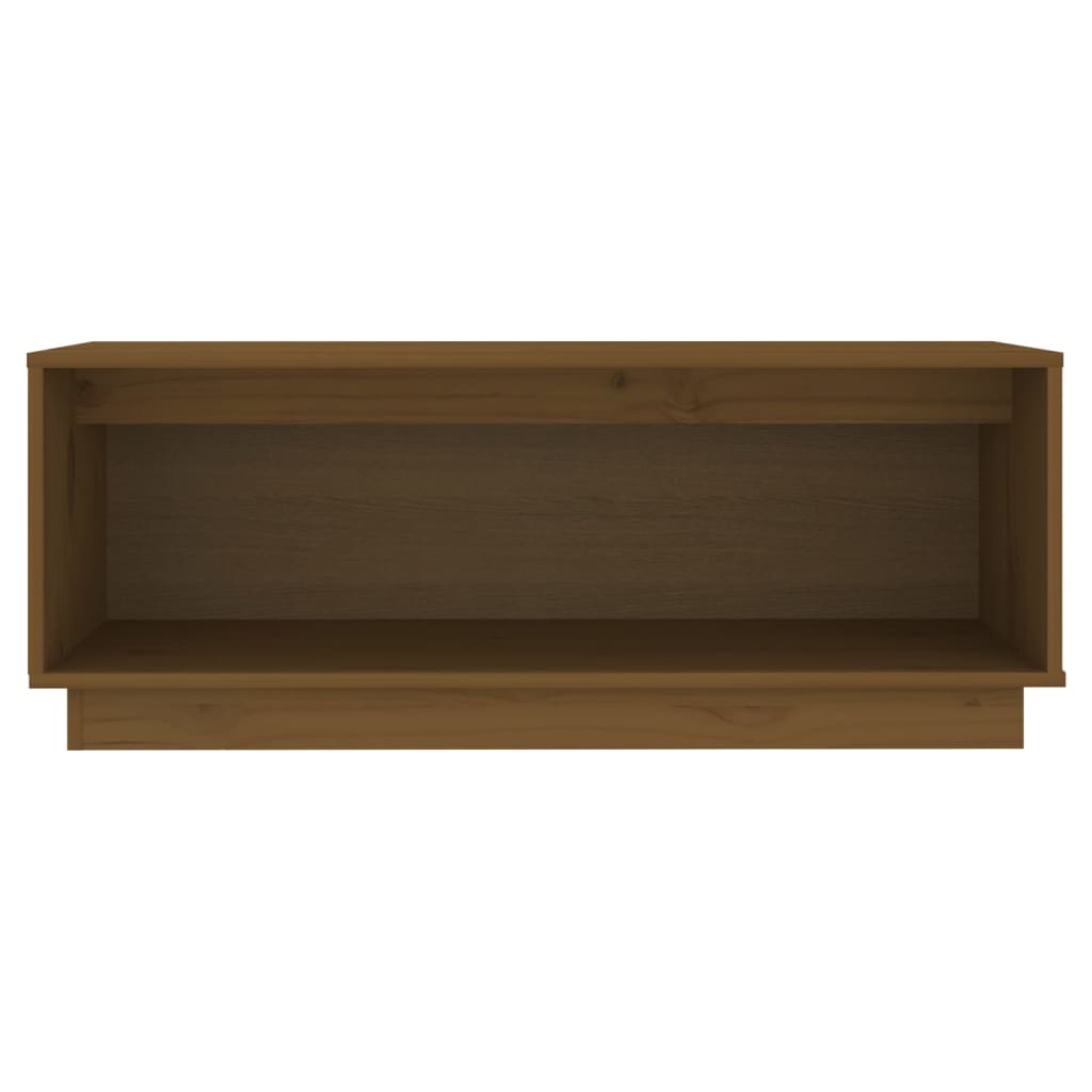 Tv-Meubel 90X35X35 Cm Massief Grenenhout Honingbruin