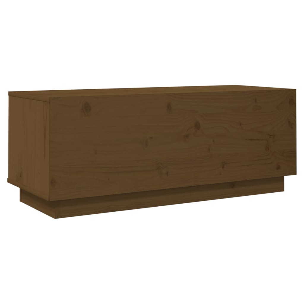 Tv-Meubel 90X35X35 Cm Massief Grenenhout Honingbruin