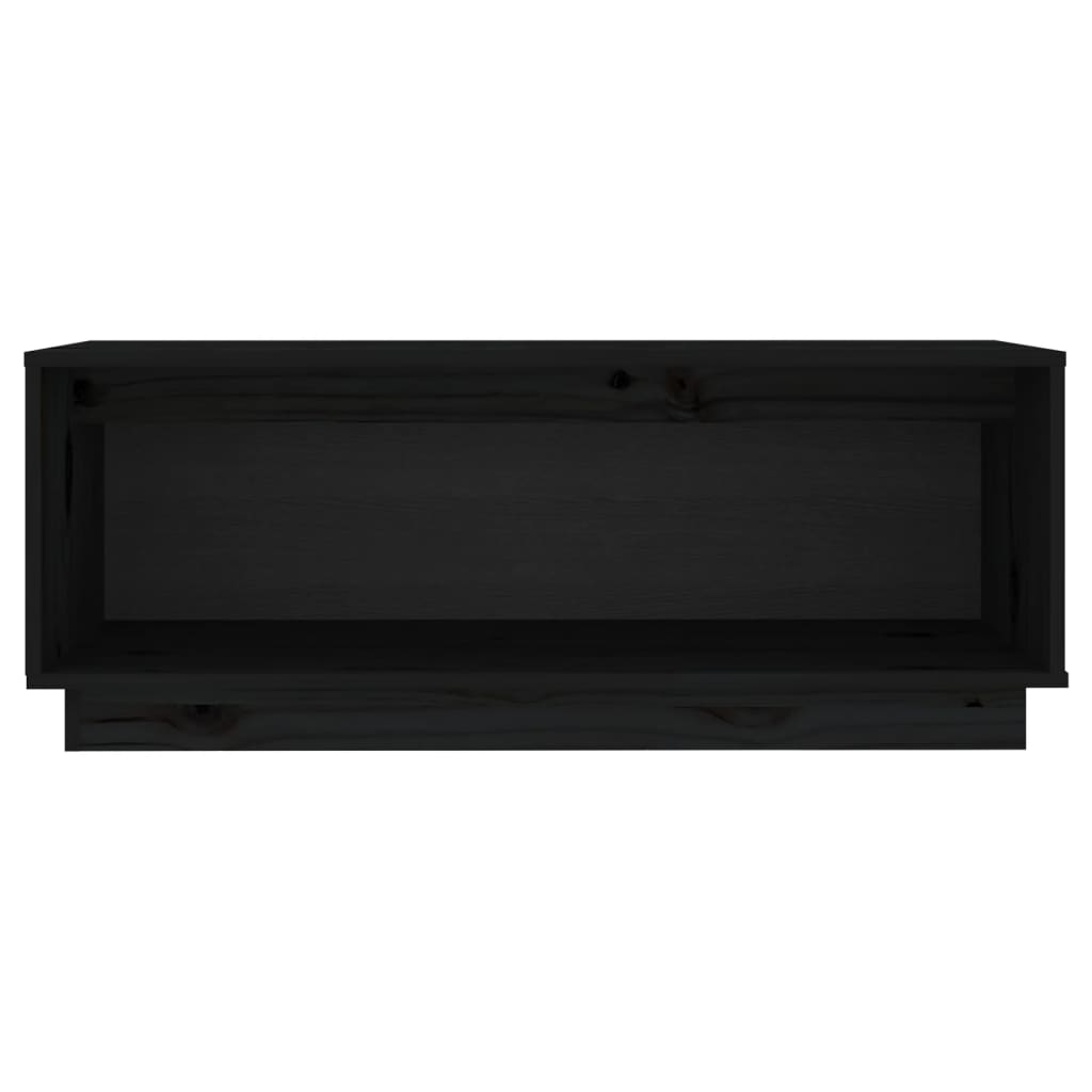 Tv-Meubel 90X35X35 Cm Massief Grenenhout Zwart