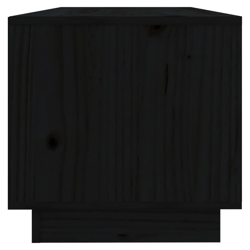 Tv-Meubel 90X35X35 Cm Massief Grenenhout Zwart