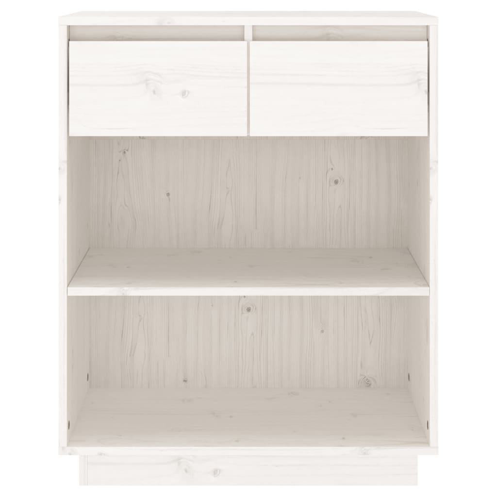 Wandkast 60X34X75 Cm Massief Grenenhout Wit