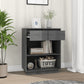 Wandkast 60X34X75 Cm Massief Grenenhout Grijs