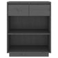 Wandkast 60X34X75 Cm Massief Grenenhout Grijs
