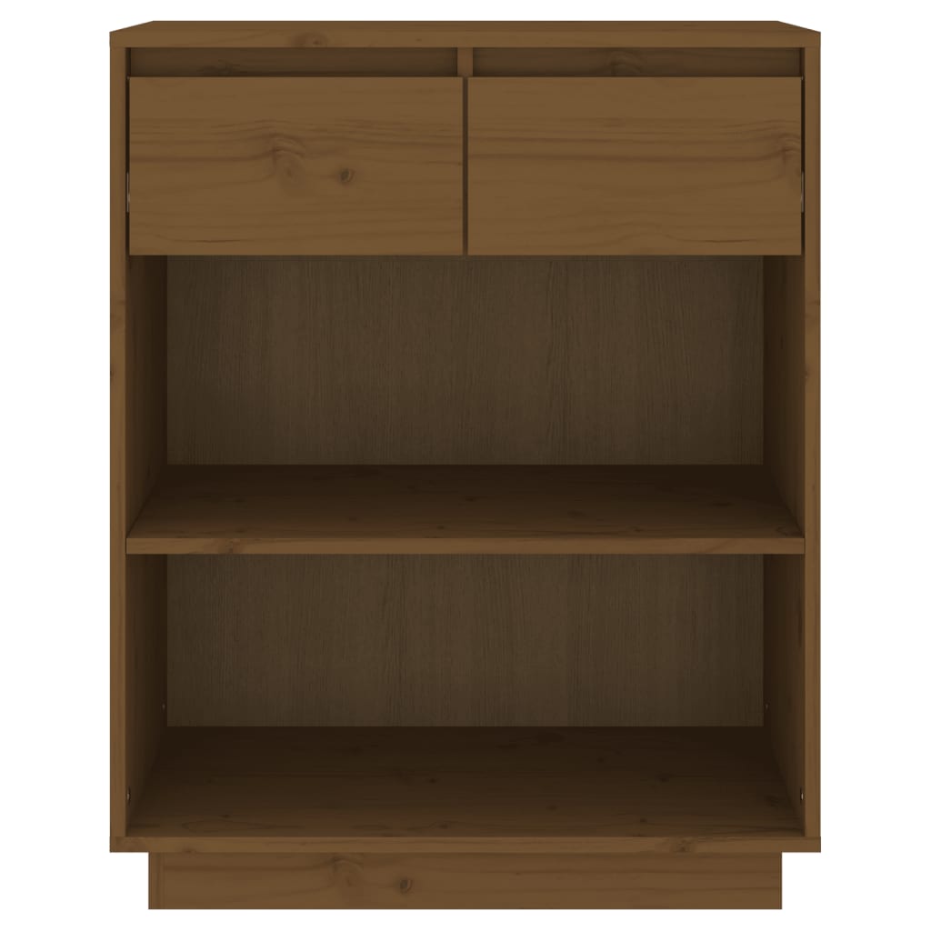 Wandkast 60X34X75 Cm Massief Grenenhout Honingbruin