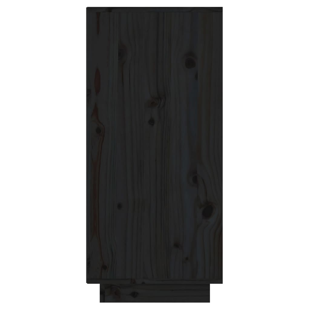 Wandkast 60X34X75 Cm Massief Grenenhout Zwart