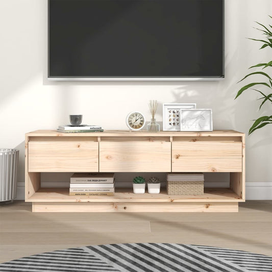 Tv-Meubel 110,5X34X40 Cm Massief Grenenhout