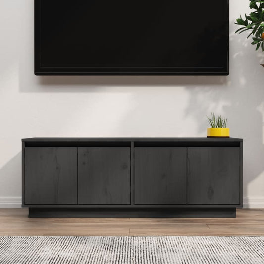 Tv-Meubel 110X34X40 Cm Massief Grenenhout Grijs