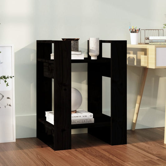 Boekenkast/Kamerscherm 41X35X57 Cm Massief Grenenhout Zwart
