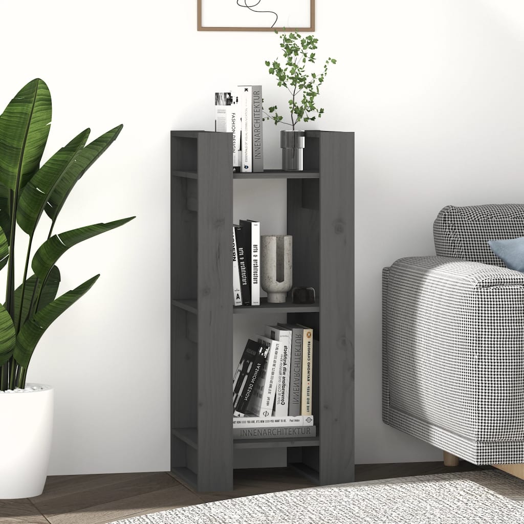 Boekenkast/Kamerscherm 41X35X91 Cm Massief Grenenhout Grijs