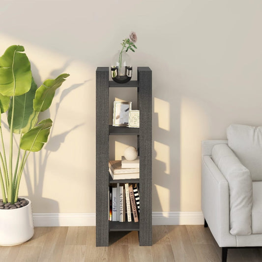 Boekenkast/Kamerscherm 41X35X125 Cm Massief Grenenhout Grijs