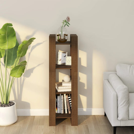 Boekenkast/Kamerscherm 41X35X125 Cm Massief Hout Honingbruin