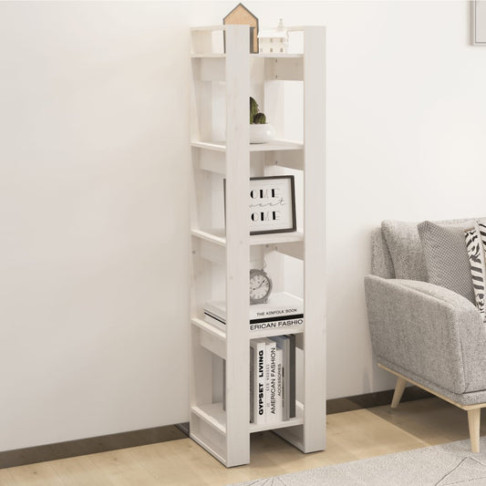 Boekenkast/Kamerscherm 41X35X160 Cm Massief Grenenhout Wit