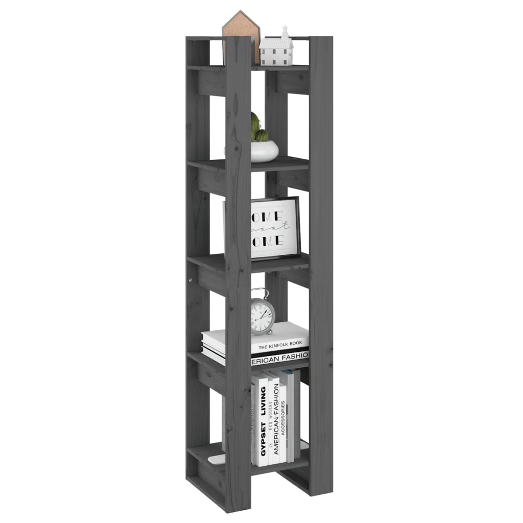 Boekenkast/Kamerscherm 41X35X160 Cm Massief Grenenhout Grijs