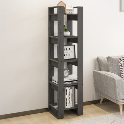 Boekenkast/Kamerscherm 41X35X160 Cm Massief Grenenhout Grijs