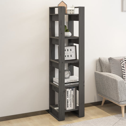 Boekenkast/Kamerscherm 41X35X160 Cm Massief Grenenhout Grijs