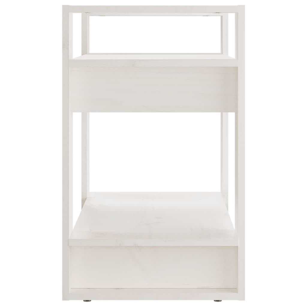 Boekenkast/Kamerscherm 60X35X57 Cm Massief Grenenhout Wit