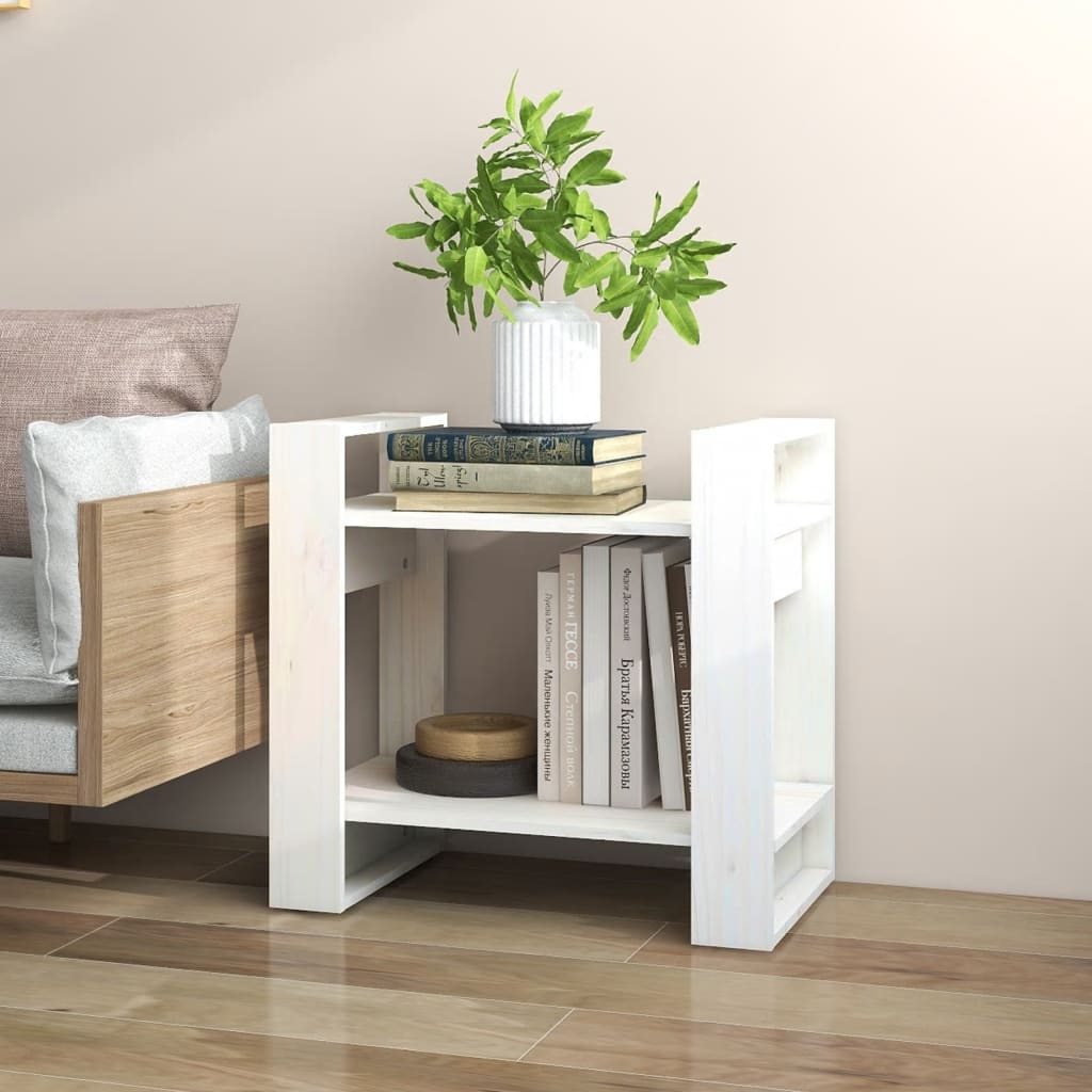 Boekenkast/Kamerscherm 60X35X57 Cm Massief Grenenhout Wit