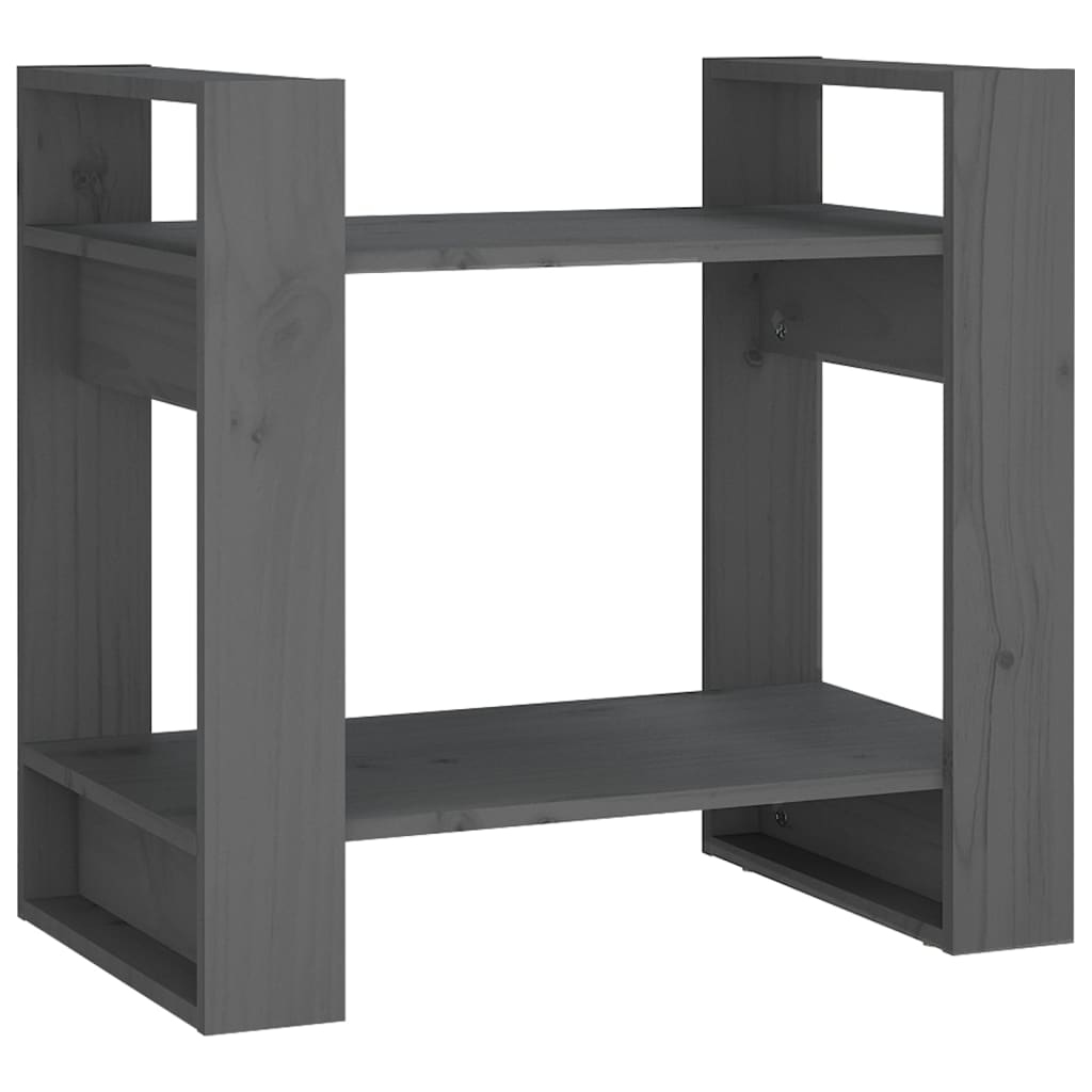 Boekenkast/Kamerscherm 60X35X57 Cm Massief Grenenhout Grijs