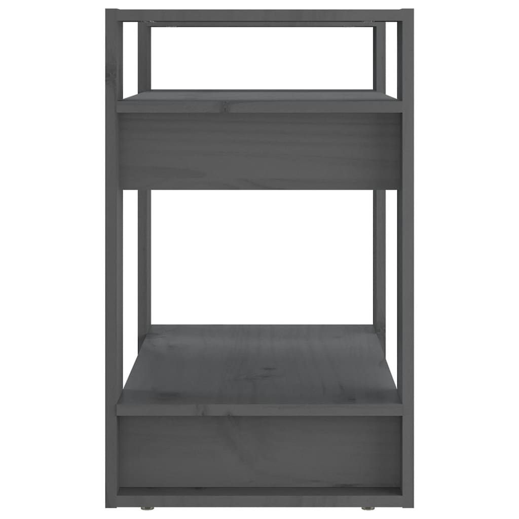 Boekenkast/Kamerscherm 60X35X57 Cm Massief Grenenhout Grijs