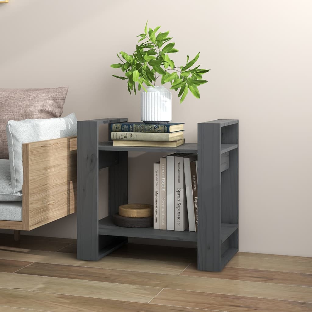 Boekenkast/Kamerscherm 60X35X57 Cm Massief Grenenhout Grijs