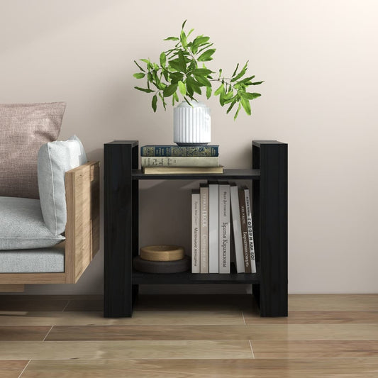 Boekenkast/Kamerscherm 60X35X57 Cm Massief Grenenhout Zwart