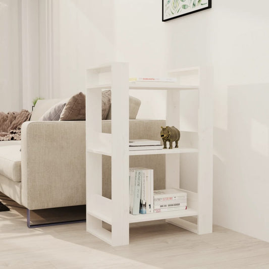 Boekenkast/Kamerscherm 60X35X91 Cm Massief Grenenhout Wit