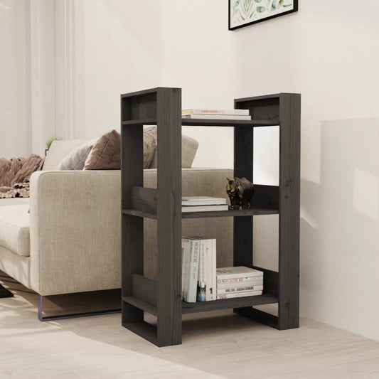 Boekenkast/Kamerscherm 60X35X91 Cm Massief Grenenhout Grijs