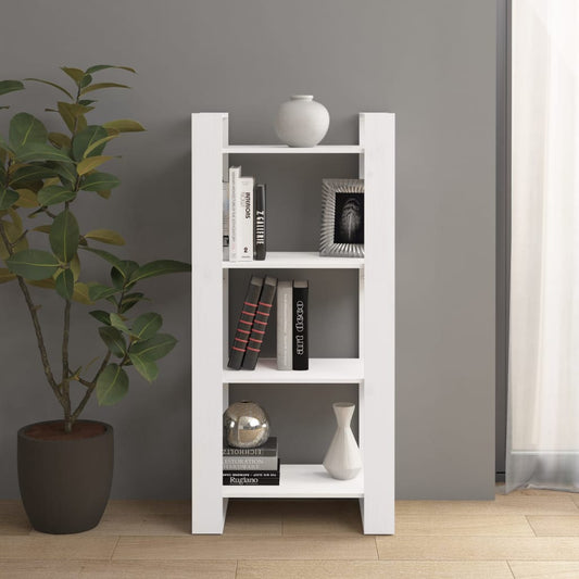 Boekenkast/Kamerscherm 60X35X125 Cm Massief Hout Wit