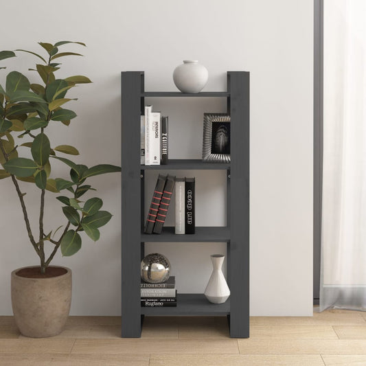 Boekenkast/Kamerscherm 60X35X125 Cm Massief Hout Grijs