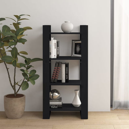 Boekenkast/Kamerscherm 60X35X125 Cm Massief Hout Zwart