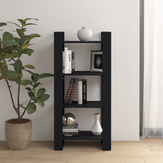 Boekenkast/Kamerscherm 60X35X125 Cm Massief Hout Zwart