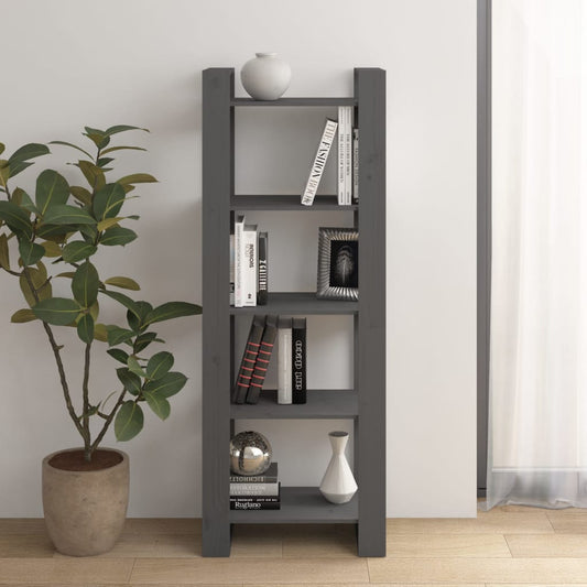 Boekenkast/Kamerscherm 60X35X160 Cm Massief Hout Grijs