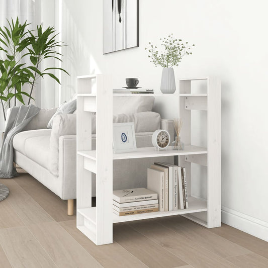 Boekenkast/Kamerscherm 80X35X91 Cm Massief Grenenhout Wit
