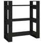 Boekenkast/Kamerscherm 80X35X91 Cm Massief Grenenhout Zwart