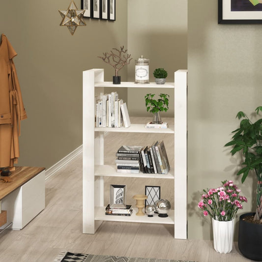 Boekenkast/Kamerscherm 80X35X125 Cm Massief Grenenhout Wit