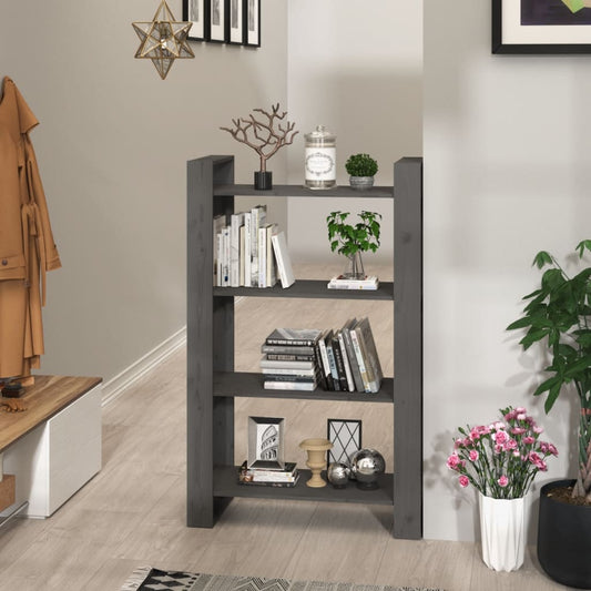 Boekenkast/Kamerscherm 80X35X125 Cm Massief Grenenhout Grijs