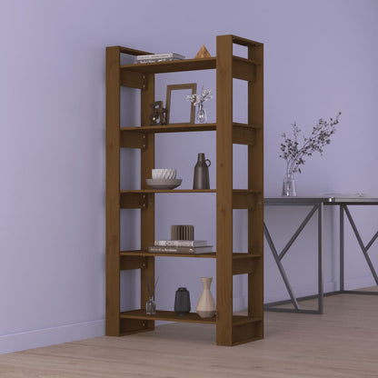 Boekenkast/Kamerscherm 80X35X160 Cm Massief Hout Honingbruin