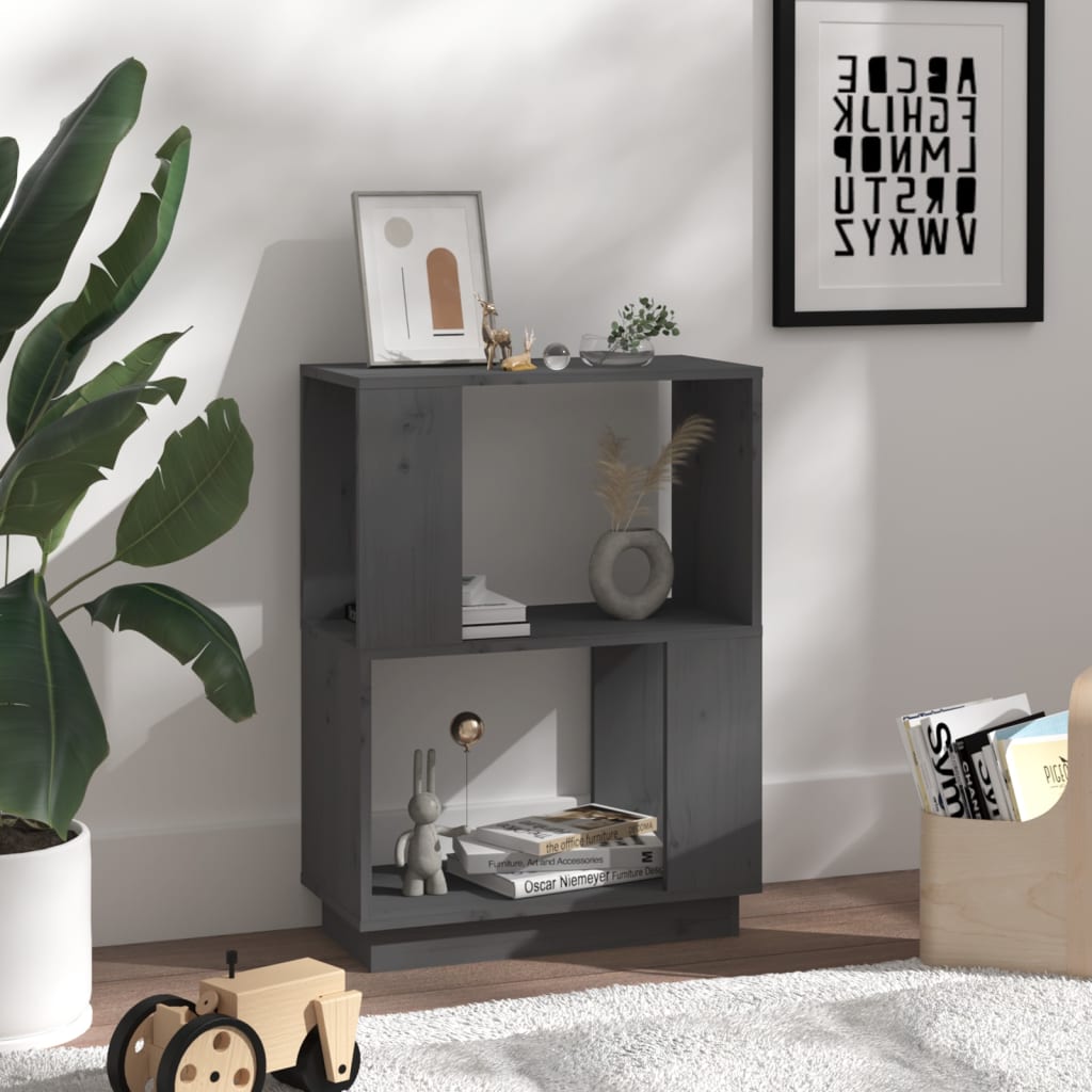 Boekenkast/Kamerscherm 51X25X70 Cm Massief Grenenhout Grijs